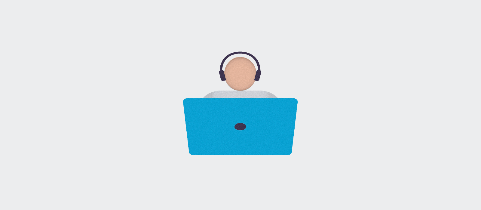 Illustration Person mit Laptop